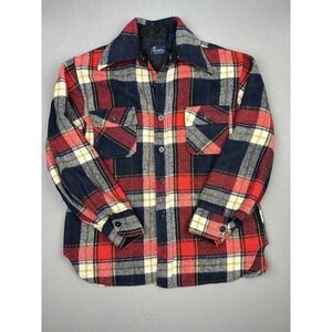 Brewster Vintage Men's M Wool Blend Thick Plaid Button Up Outdoors Shirt Jacket